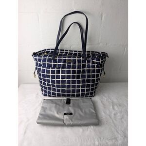 Kate Spade New York Seaside Nylon Francis Bag in Navy White Checkers With Changi